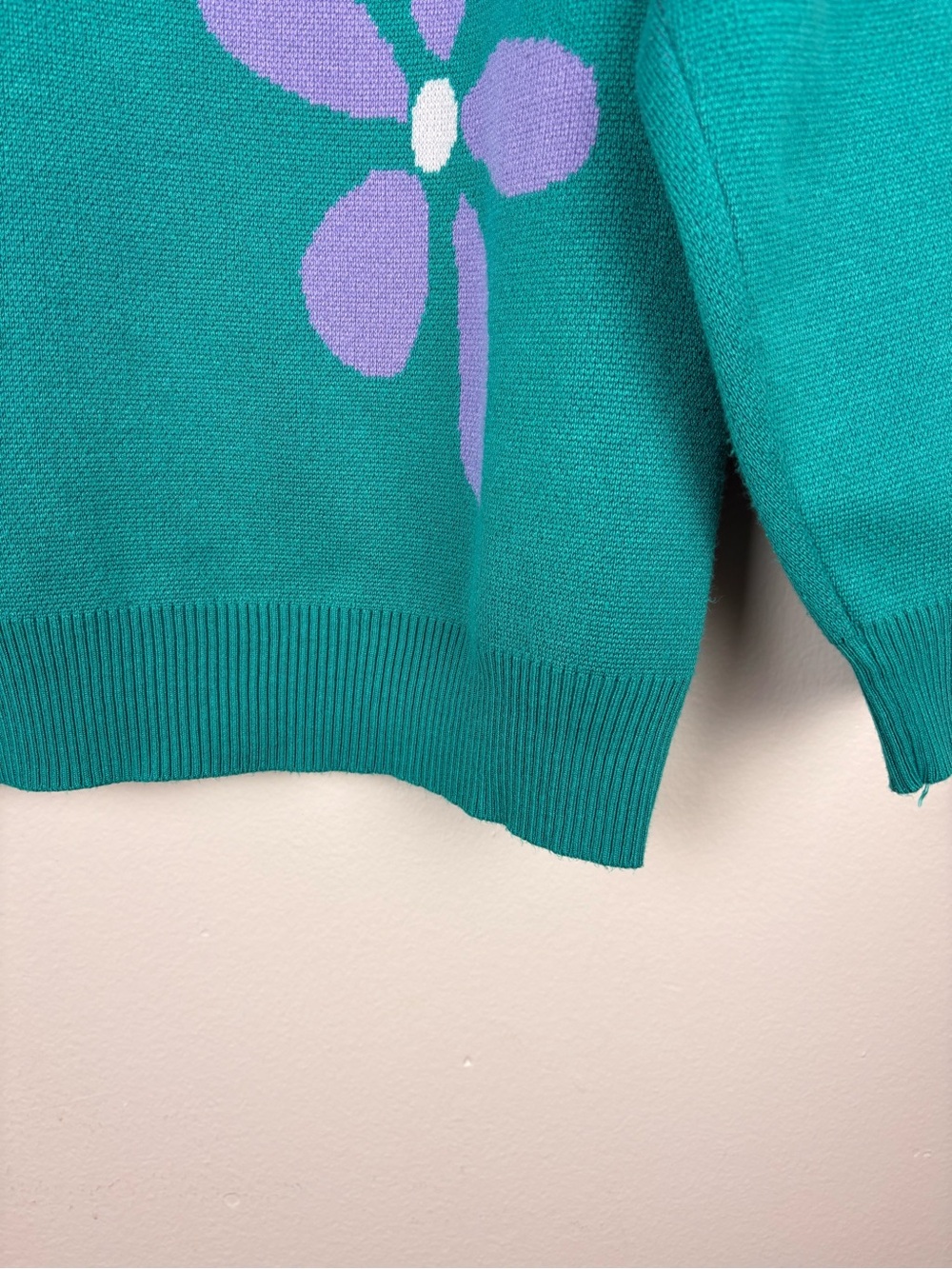 Haptics by Holly Harper Vintage Knit Ribbed Long Sleeve Floral Print Sweater - Picture 5 of 9